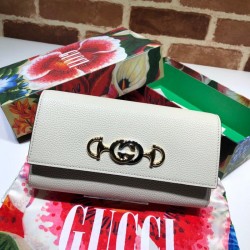 Replica Gucci Zumi Grainy Leather Continental Wallet 573612 White