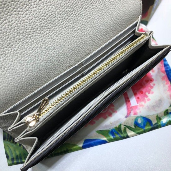 Replica Gucci Zumi Grainy Leather Continental Wallet 573612 White Replica Gucci Zumi Grainy Leather Continental Wallet 573612 White