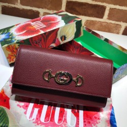 Replica Gucci Zumi Grainy Leather Continental Wallet 573612 Red