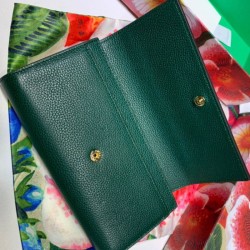 Fake Gucci Zumi Grainy Leather Continental Wallet 573612 Green Replica