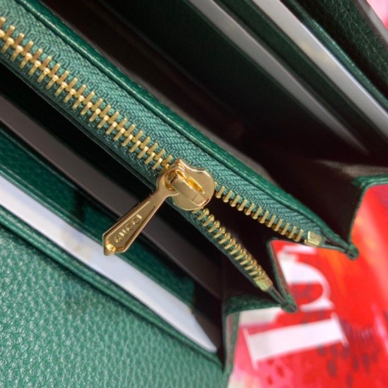 Replica Gucci Zumi Grainy Leather Continental Wallet 573612 Green Fake Gucci Zumi Grainy Leather Continental Wallet 573612 Green Replica