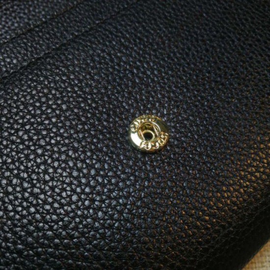 Fake Gucci Zumi Grainy Leather Continental Wallet 573612 Black Replica