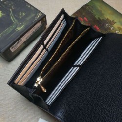 Fake Gucci Zumi Grainy Leather Continental Wallet 573612 Black Replica