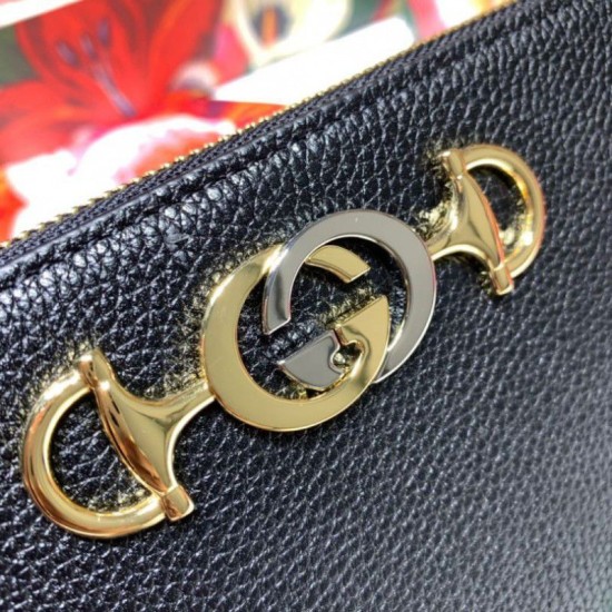 Fake Gucci Zumi Grainy Leather Zip Around Wallet 570661 Black Replica Fake Gucci Zumi Grainy Leather Zip Around Wallet 570661 Black Replica