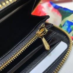 Fake Gucci Zumi Grainy Leather Zip Around Wallet 570661 Black Replica