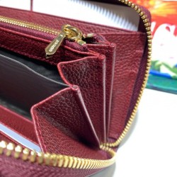 Fake Gucci Zumi Grainy Leather Zip Around Wallet 570661 Red Replica