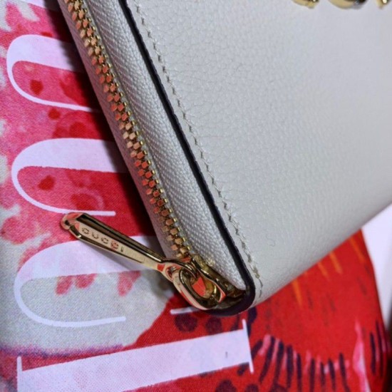 Replica Gucci Zumi Grainy Leather Zip Around Wallet 570661 White Replica Gucci Zumi Grainy Leather Zip Around Wallet 570661 White