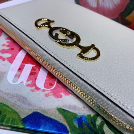 Replica Gucci Zumi Grainy Leather Zip Around Wallet 570661 White Replica Gucci Zumi Grainy Leather Zip Around Wallet 570661 White