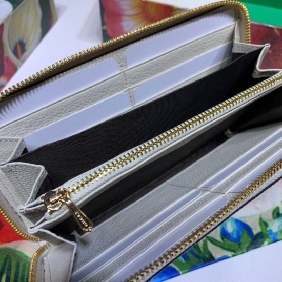 Replica Gucci Zumi Grainy Leather Zip Around Wallet 570661 White Replica Gucci Zumi Grainy Leather Zip Around Wallet 570661 White