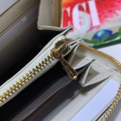 Replica Gucci Zumi Grainy Leather Zip Around Wallet 570661 White