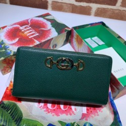 Replica Gucci Zumi Grainy Leather Zip Around Wallet 570661 Green
