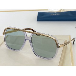 Replica Gucci GG0200S Square Sunglass Glod / Blue