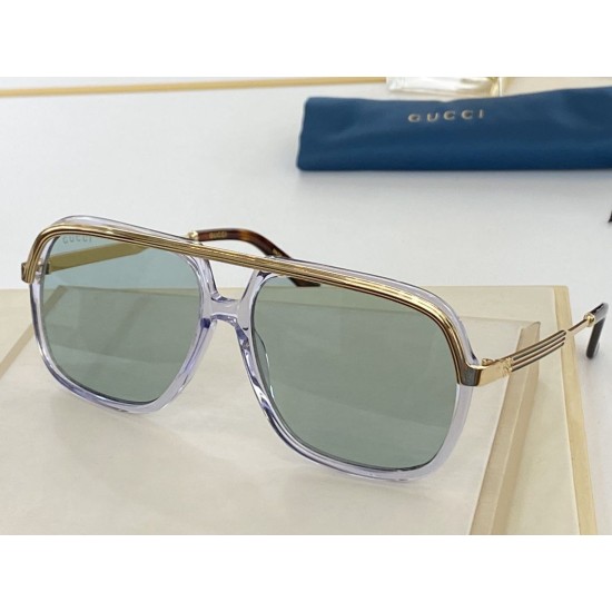 Replica Gucci GG0200S Square Sunglass Glod / Blue
