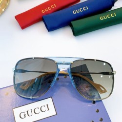 Replica Gucci GG0739S Round Frame Sunglass Blue /Brown