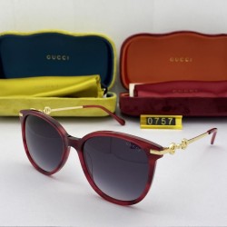 Fake Gucci GG0757 Round Frame Sunglass Red Replica
