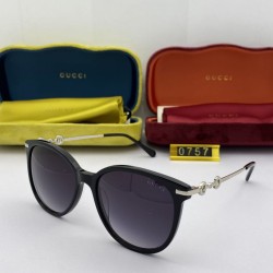 Replica Gucci GG0757 Round Frame Sunglass Black /Silver