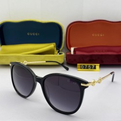 Replica Gucci GG0757 Round Frame Sunglass Black /Gold