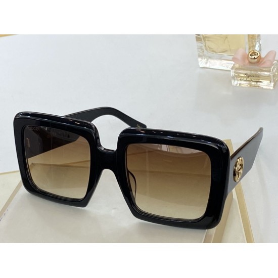 Replica Gucci GG0783S Square Sunglass Black /Brown