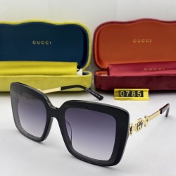 Replica Gucci GG0785 Square Sunglass Black /Gray
