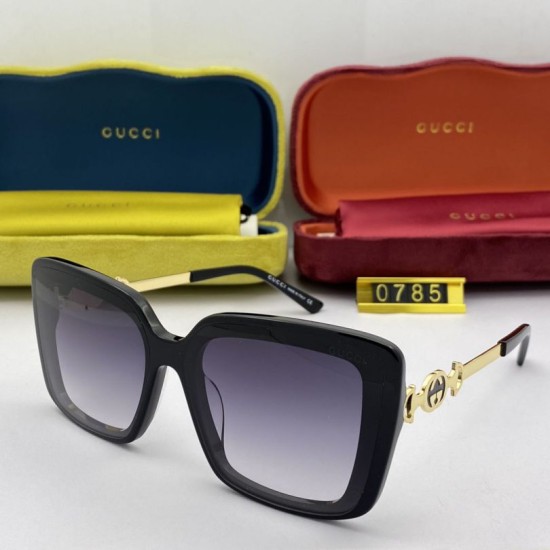 Replica Gucci GG0785 Square Sunglass Black /Gray