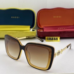 Replica Gucci GG0785 Square Sunglass Black /Brown