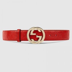 Replica Gucci belt with interlocking G Red 114876