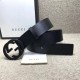 Fake Gucci belt with interlocking G Black Buckle 368186 Replica