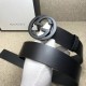 Fake Gucci belt with interlocking G Black Buckle 368186 Replica
