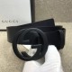 Fake Gucci belt with interlocking G Black Buckle 368186 Replica