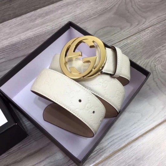 Replica Gucci Signature belt white 370543