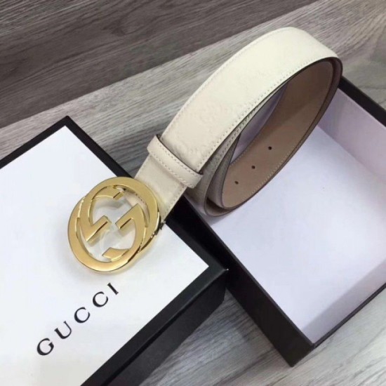 Replica Gucci Signature belt white 370543