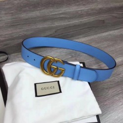 Fake Gucci belt with Double G buckle blue 400593 Replica