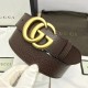 Replica Gucci belt with Double G buckle brown 406831