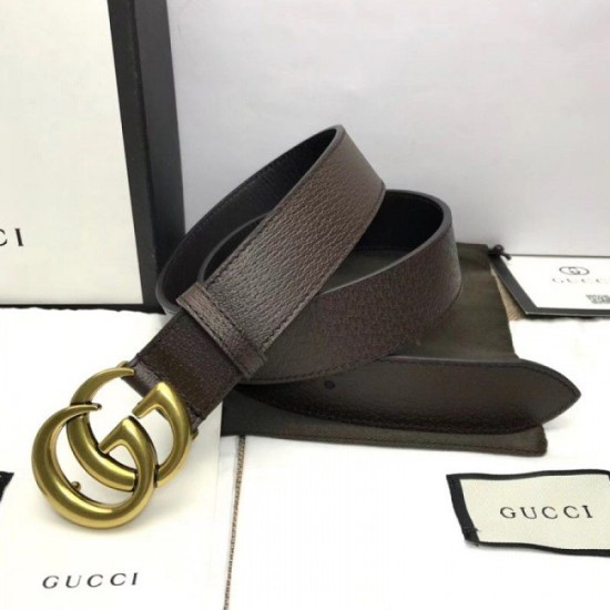 Replica Gucci belt with Double G buckle brown 406831