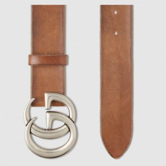 Fake Gucci belt with Double G buckle cuir 406831 Replica