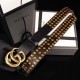 Replica Gucci belt with Double G buckle and Studs 409402 Black