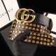 Replica Gucci belt with Double G buckle and Studs 409402 Black