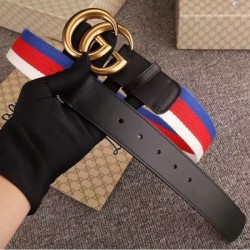 Fake Gucci Sylvie Web belt with double G buckle black 409416 Replica