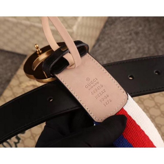 Fake Gucci Sylvie Web belt with double G buckle black 409416 Replica Fake Gucci Sylvie Web belt with double G buckle black 409416 Replica