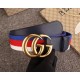 Fake Gucci Sylvie Web belt with double G buckle blue 409416 Replica Fake Gucci Sylvie Web belt with double G buckle blue 409416 Replica