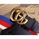 Fake Gucci Sylvie Web belt with double G buckle blue 409416 Replica Fake Gucci Sylvie Web belt with double G buckle blue 409416 Replica