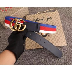 Fake Gucci Sylvie Web belt with double G buckle blue 409416 Replica