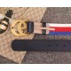 Fake Gucci Sylvie Web belt with double G buckle blue 409416 Replica Fake Gucci Sylvie Web belt with double G buckle blue 409416 Replica