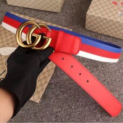 Fake Gucci Sylvie Web belt with double G buckle red 409416 Replica