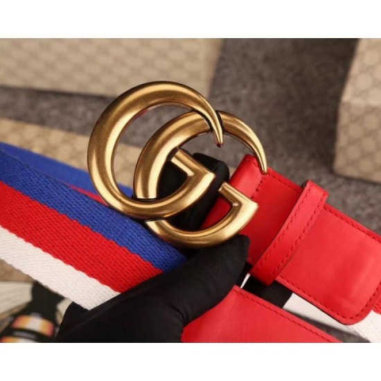 Replica Gucci Sylvie Web belt with double G buckle red 409416 Fake Gucci Sylvie Web belt with double G buckle red 409416 Replica