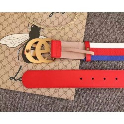Fake Gucci Sylvie Web belt with double G buckle red 409416 Replica