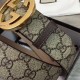 Replica Gucci GG Supreme belt with G buckle beige brown 411924