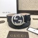 Fake Gucci GG Supreme belt with G buckle black 411924 Replica