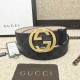 Fake Gucci GG Supreme belt with G buckle black 411924 Replica