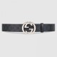 Fake Gucci GG Supreme belt with G buckle black 411924 Replica